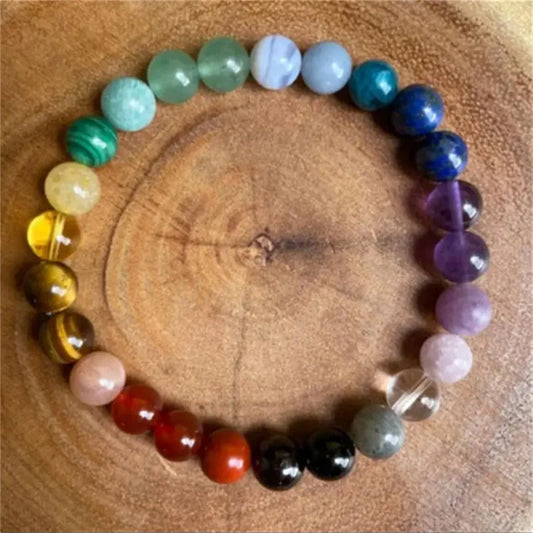 Pulseiras Femininas com PedraS PreciosaS Olho de Tigre e Ametista 7 Chakras