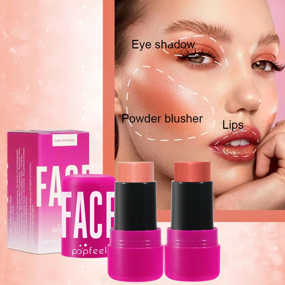 Kit de Maquiagem Completo POPFEEL: Sombra, Pó, Gloss e Óleo Labial