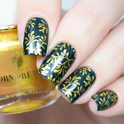 Carimbo Esmalte Verniz para Unhas Preto e Branco Born Pretty