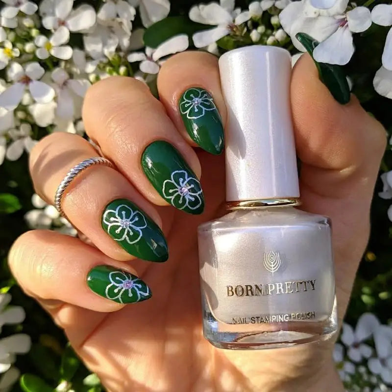 Carimbo Esmalte Verniz para Unhas Preto e Branco Born Pretty