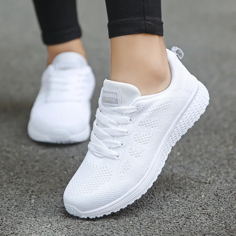 Tênis Casual Feminino de Malha Respirável para Caminhada e Academia