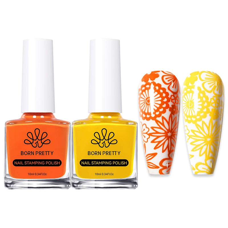 Carimbo Esmalte Verniz para Unhas Preto e Branco Born Pretty