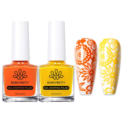 Carimbo Esmalte Verniz para Unhas Preto e Branco Born Pretty