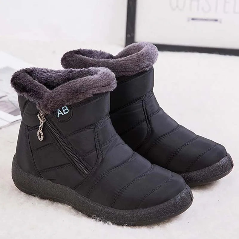 Bota Feminina Impermeável com Zíper Super Macia e Confortável