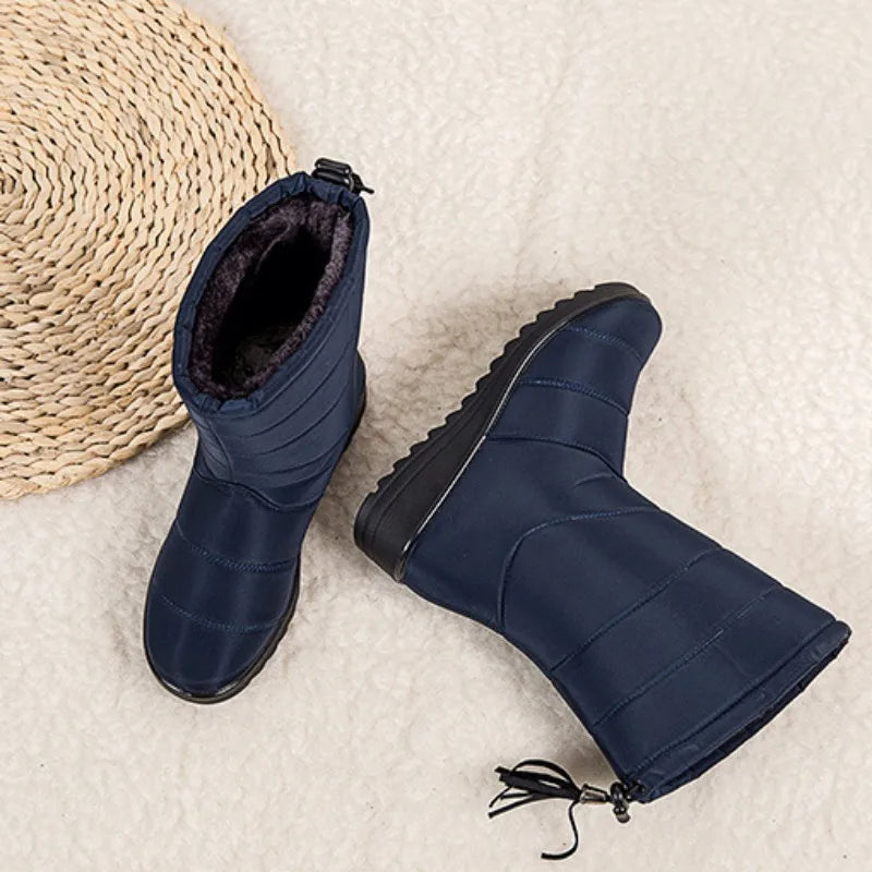 Bota Feminina Impermeável à Prova de Vento, Sola Macia e Confortável