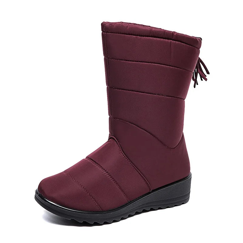 Bota Feminina Impermeável à Prova de Vento, Sola Macia e Confortável