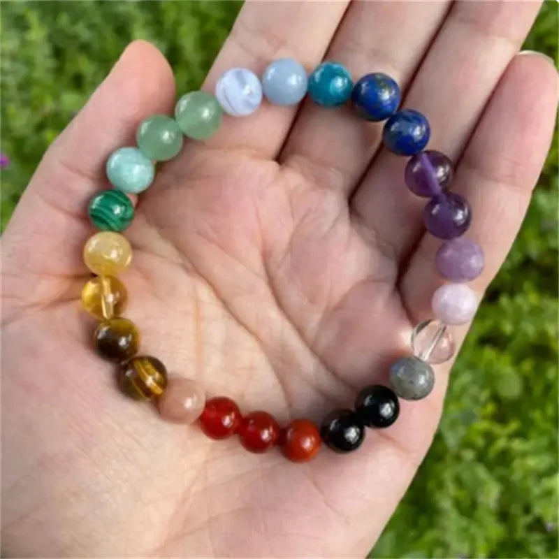 Pulseiras Femininas com PedraS PreciosaS Olho de Tigre e Ametista 7 Chakras