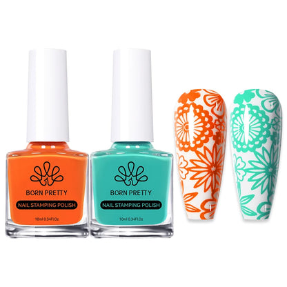 Carimbo Esmalte Verniz para Unhas Preto e Branco Born Pretty