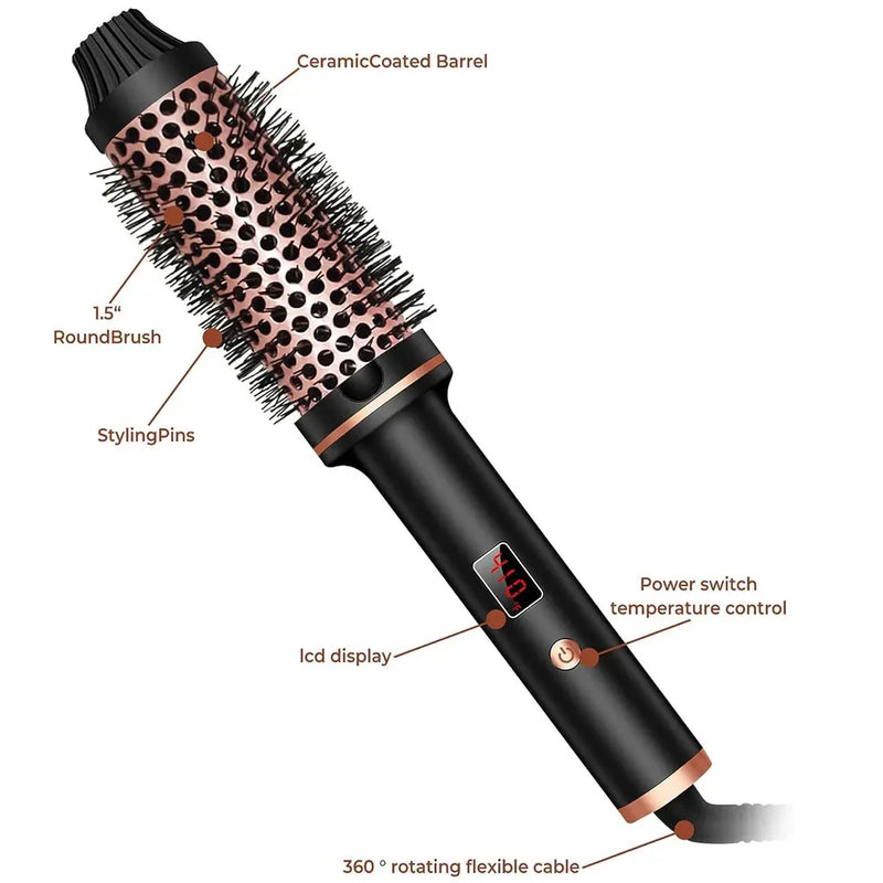 Alisador de Cabelo Iônico Profissional Escova Anti-Escaldante