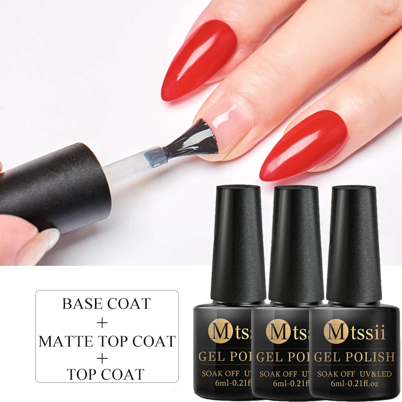 Unhas de Gel Polonês Definir Kits de Base Top Coat Verniz Soak Off Gel UV LED Semi Permanente