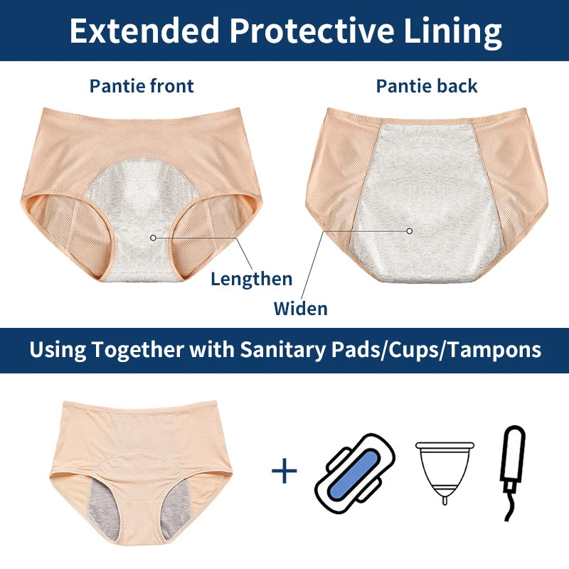 Calcinha Absorvente à Prova de Vazamento Período Fisiológico
