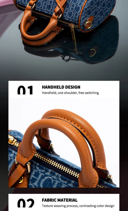 Bolsa de Ombro Feminina 2025 Estilo Cowboy com Detalhe de Almofadada