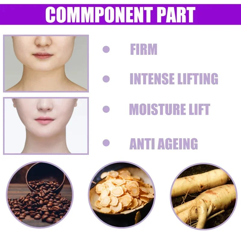 Creme de Emagrecimento Facial em forma de V, Remove Linhas do Pescoço