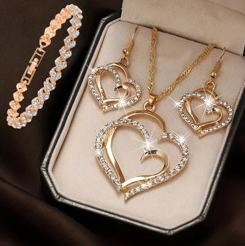 Conjunto Feminino com Colar com Pingente e Brincos