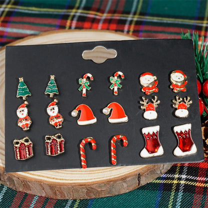 Conjunto com 6 Pares de Brincos Combinados de Natal