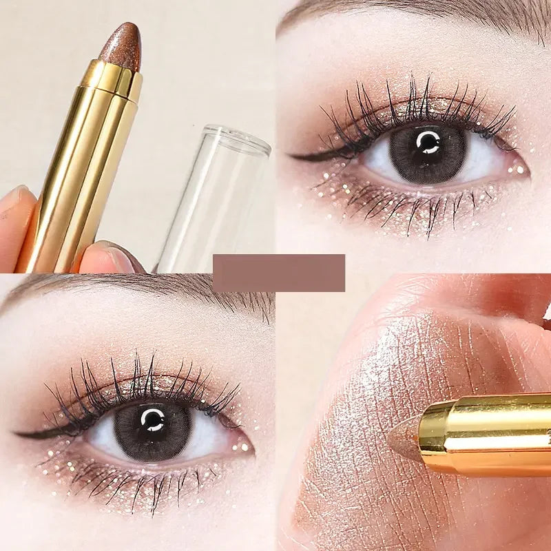 Sombra em Bastão Dupla Face - Caneta Iluminadora com Glitter Perolado e Acabamento Fosco