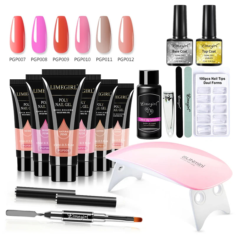 Kit Alongamento de Unha Polygel Cabine Gel Molde F1
