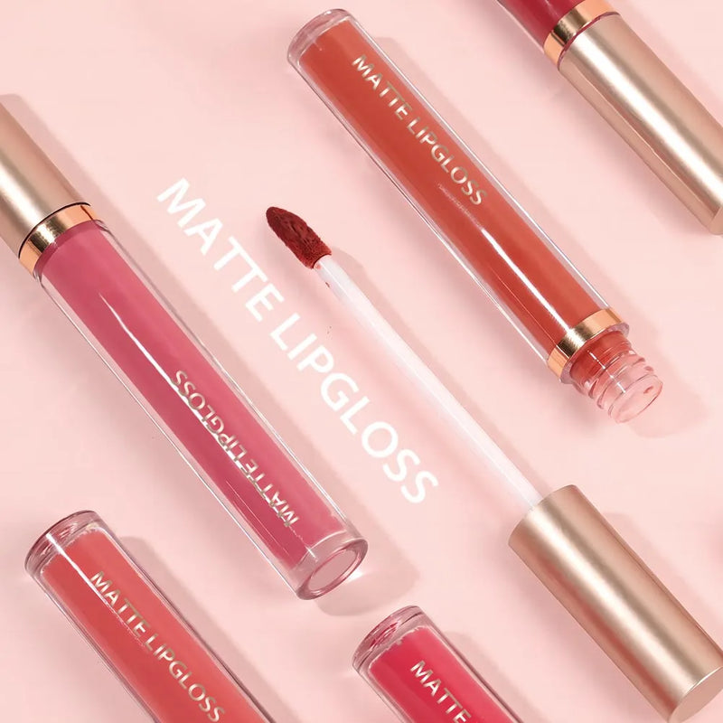 Conjunto de Brilho Labial Matte, Não Manchado com Boca Cup Plus