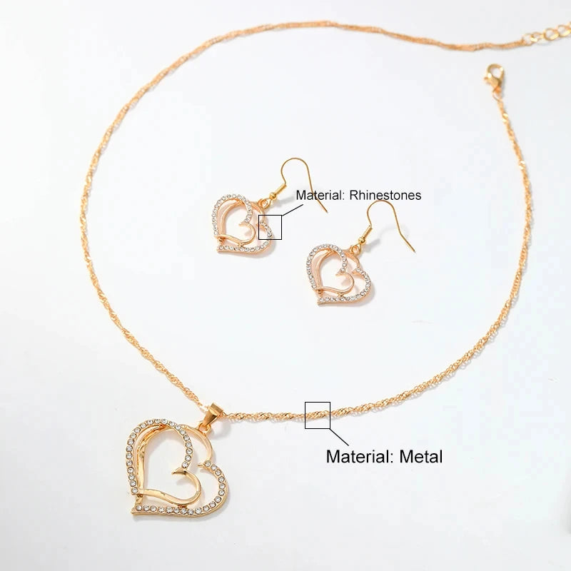 Conjunto Feminino com Colar com Pingente e Brincos