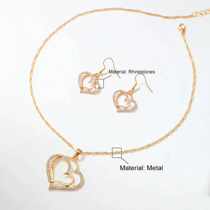 Conjunto Feminino com Colar com Pingente e Brincos