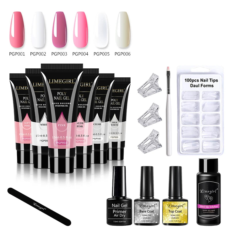 Kit Alongamento de Unha Polygel Cabine Gel Molde F1