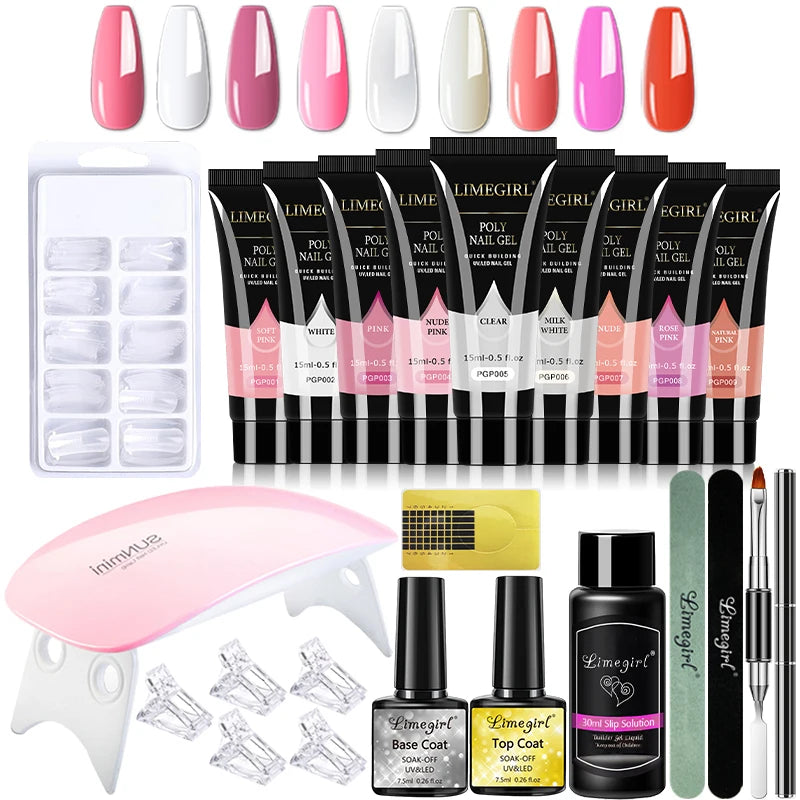 Kit Alongamento de Unha Polygel Cabine Gel Molde F1