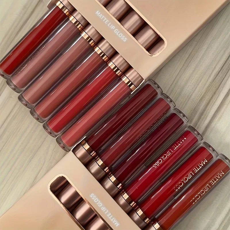 Conjunto de Brilho Labial Matte, Não Manchado com Boca Cup Plus