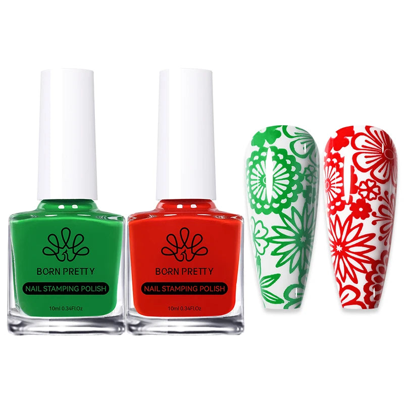 Carimbo Esmalte Verniz para Unhas Preto e Branco Born Pretty