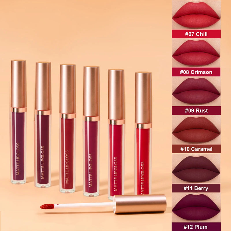Conjunto de Brilho Labial Matte, Não Manchado com Boca Cup Plus