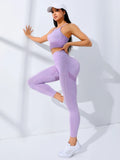Conjunto Treino Leggings Fina Alça de Ombro Stretch Fitness