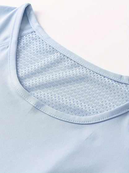 Camiseta Esportiva Feminina de Verão, Respirável e com Costas Abertas