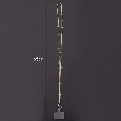 Cordão de Telefone com Strass de Cristal Luxuoso