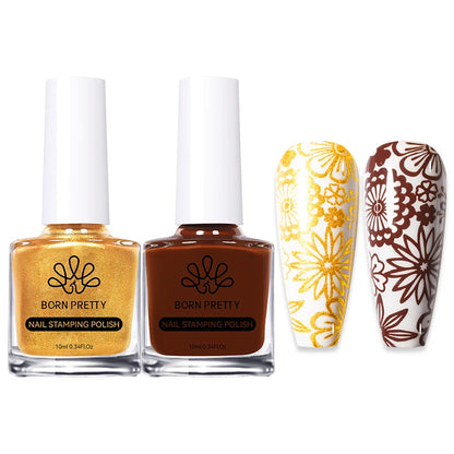 Carimbo Esmalte Verniz para Unhas Preto e Branco Born Pretty