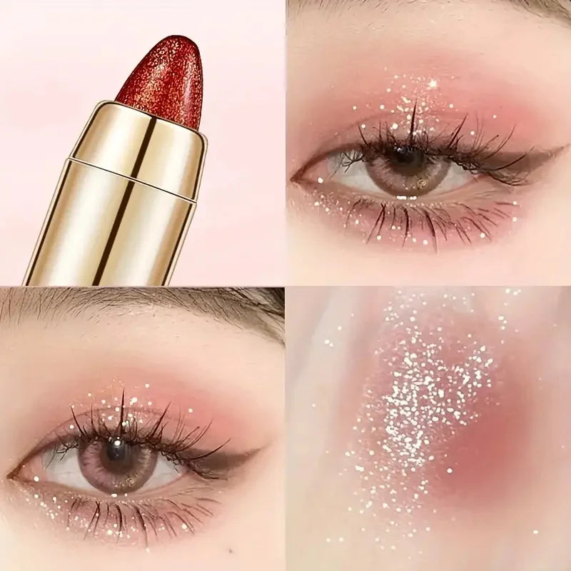 Sombra em Bastão Dupla Face - Caneta Iluminadora com Glitter Perolado e Acabamento Fosco