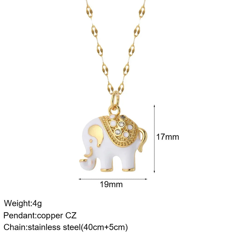 Colar Feminino - Pingente de elefante, coração, olho Grego, super elegante