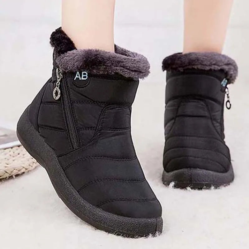 Bota Feminina Impermeável com Zíper Super Macia e Confortável