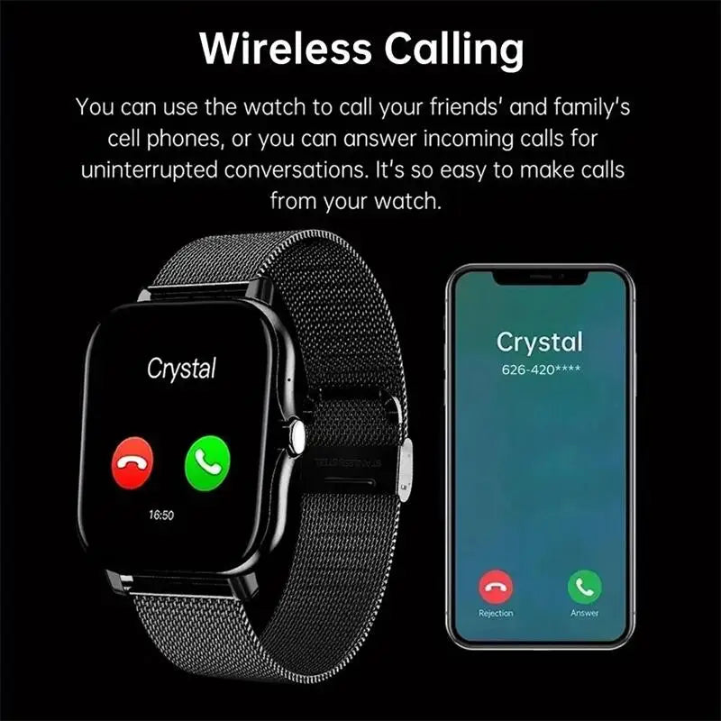 Smart Watch Android Phone - Tela Colorida Bluetooth Chamada Monitoramento de oxigênio no sangue/pressão