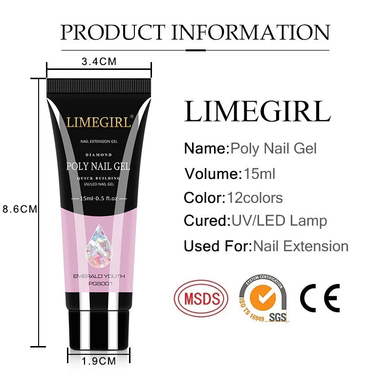 Kit Alongamento de Unha Polygel Cabine Gel Molde F1