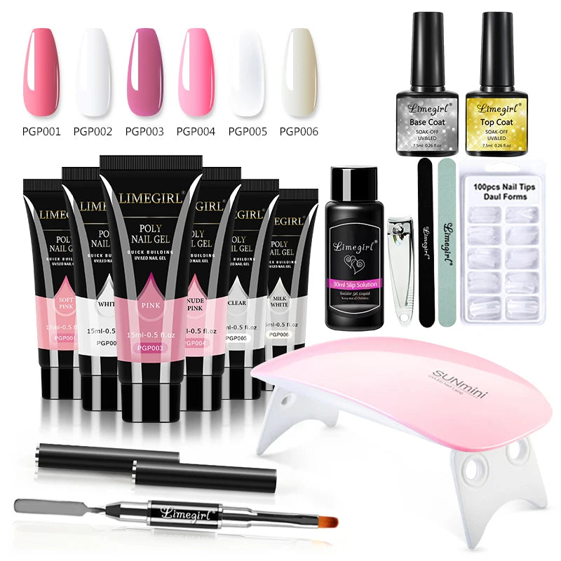 Kit Alongamento de Unha Polygel Cabine Gel Molde F1
