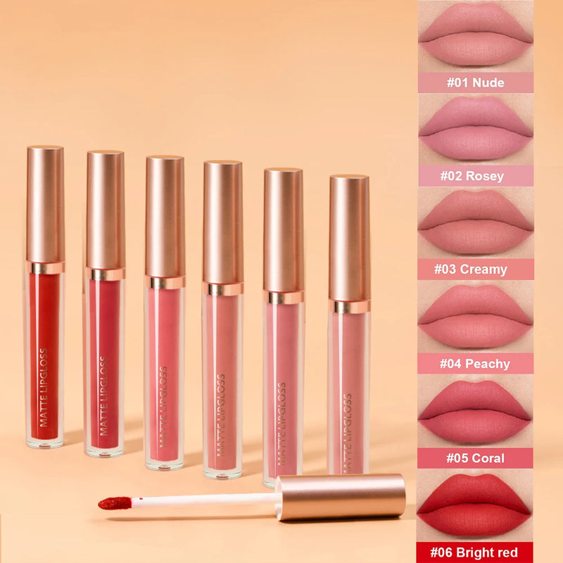 Conjunto de Brilho Labial Matte, Não Manchado com Boca Cup Plus