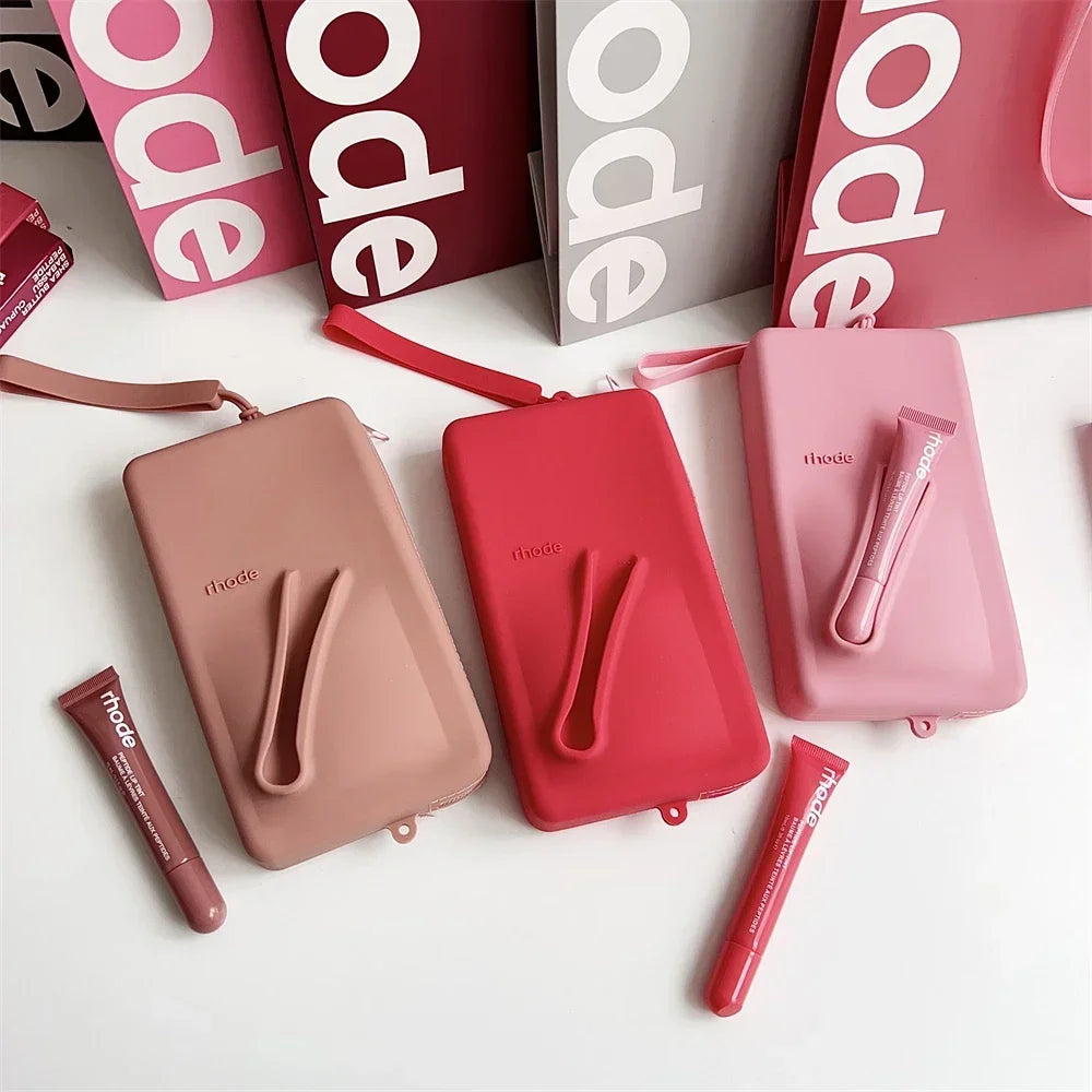 Capa de silicone com alça de pulso Rhode para iPhone 16E 15 14 13 12 11