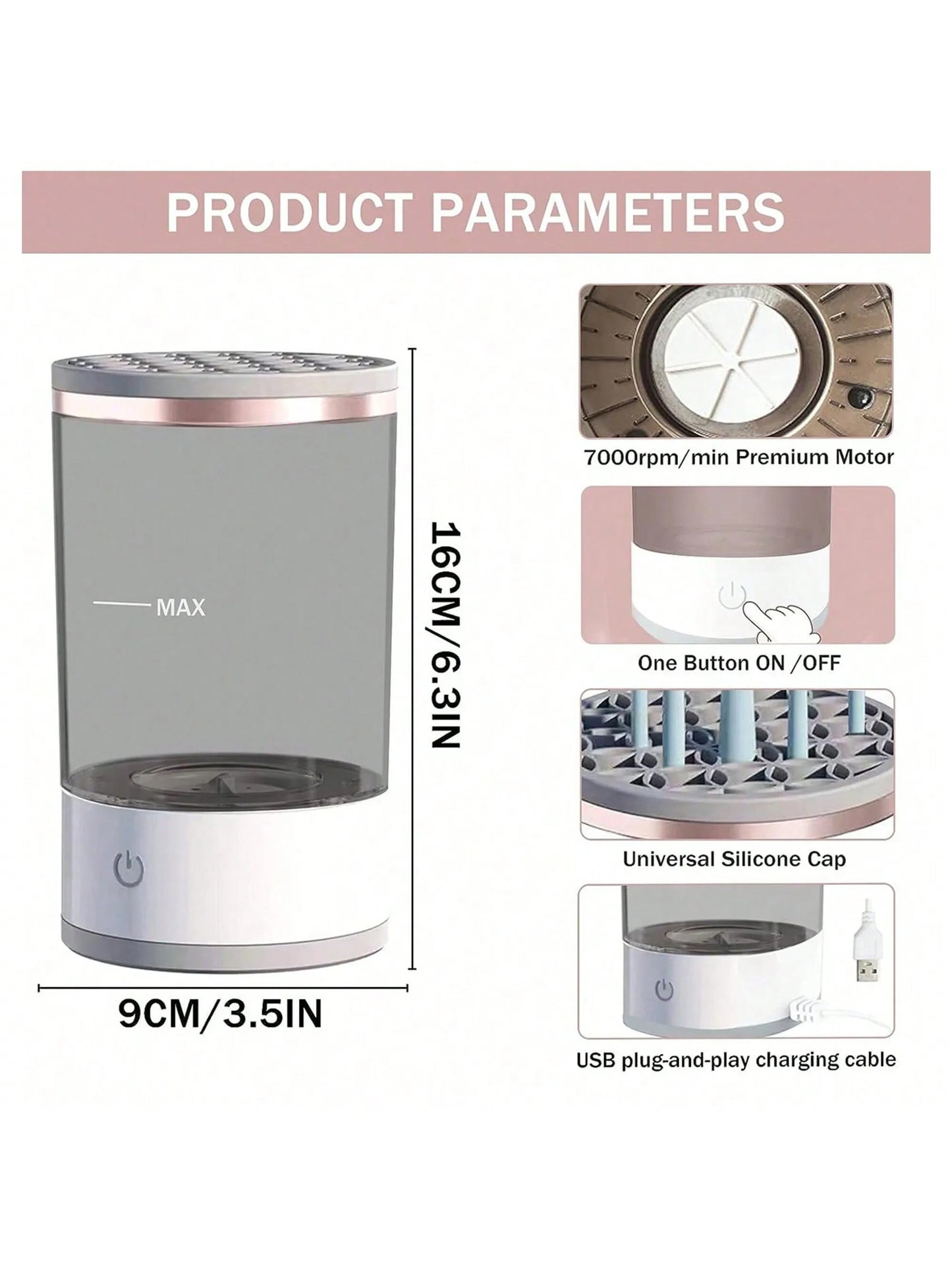 Máquina Elétrica de Limpeza de Pincéis de Maquiagem