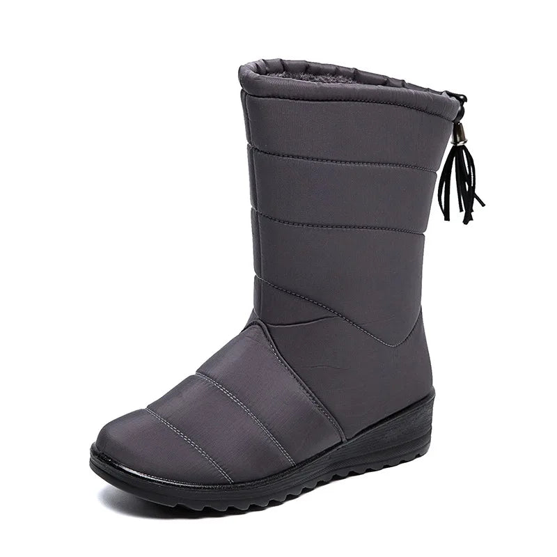 Bota Feminina Impermeável à Prova de Vento, Sola Macia e Confortável