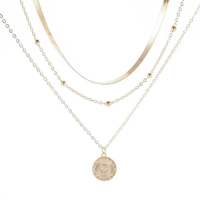 Colar Redondo de Três Camadas de Prata Esterlina 925 - Charme, Elegância, Estilo