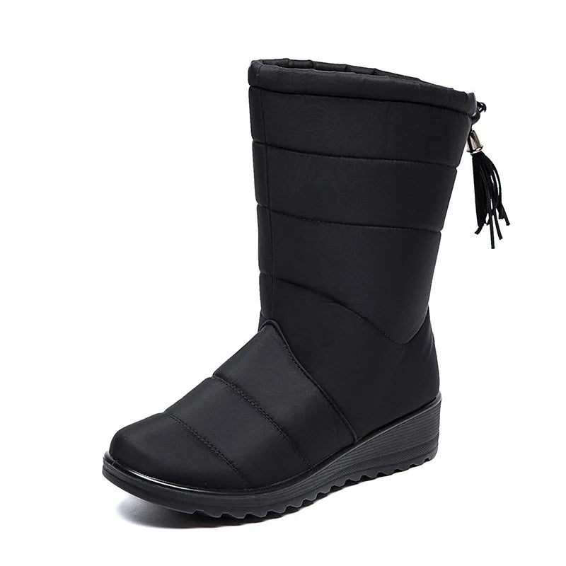 Bota Feminina Impermeável à Prova de Vento, Sola Macia e Confortável