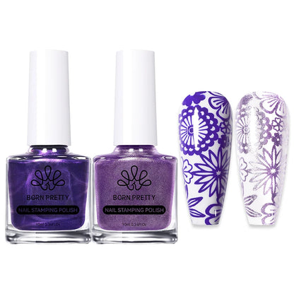 Carimbo Esmalte Verniz para Unhas Preto e Branco Born Pretty