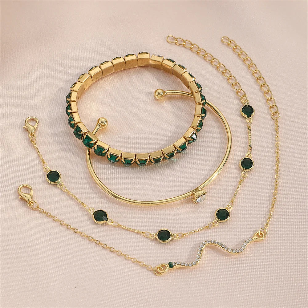 Conjunto com 4 Pulseiras Pedras Preciosas