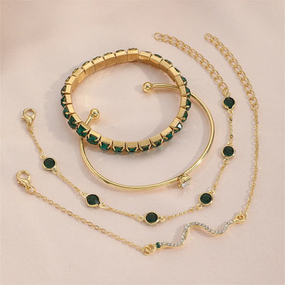 Conjunto com 4 Pulseiras Pedras Preciosas
