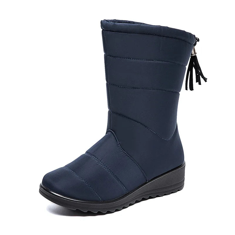 Bota Feminina Impermeável à Prova de Vento, Sola Macia e Confortável