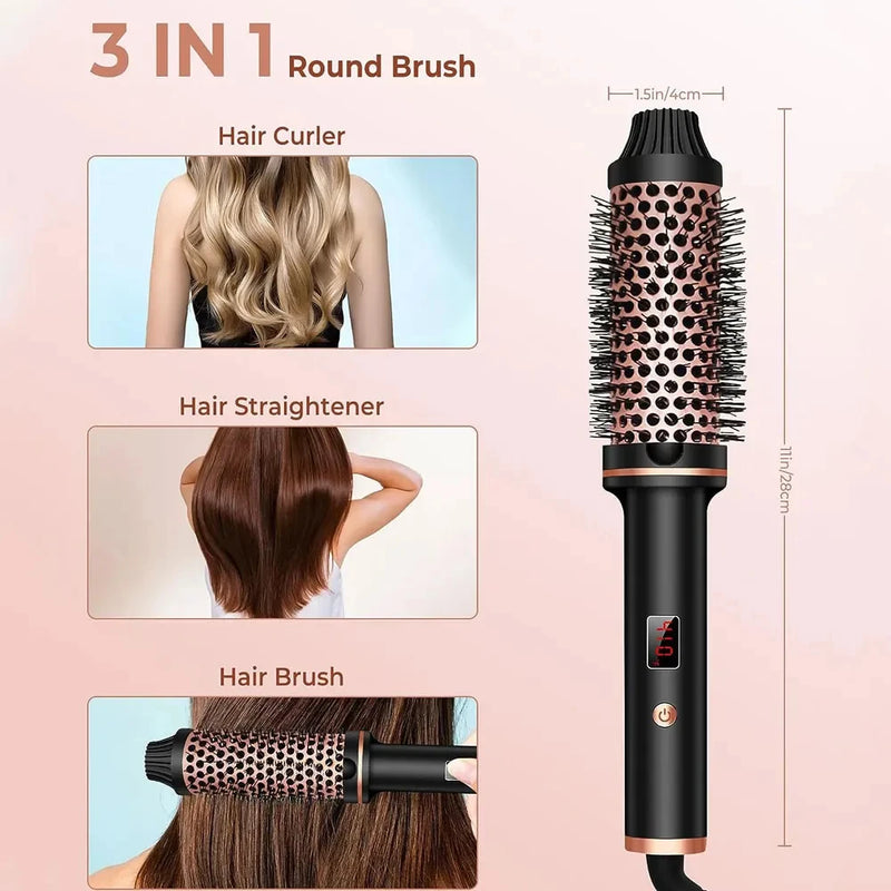 Alisador de Cabelo Iônico Profissional Escova Anti-Escaldante